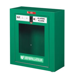 Cabinet defibrillator box with alarm.  L: 380, W: 160, H: 420 (mm). Article code: 8250410