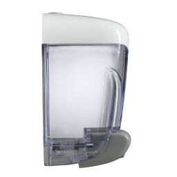 Sanitair Afval en reiniging zeep dispenser antidrup pomp.  L: 115, B: 110, H: 200 (mm). Artikelcode: 8252550