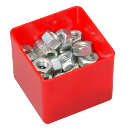 Caisse à outils accessoires caissette plastique.  L: 54, L: 54, H: 63 (mm). Code d’article: 56456315
