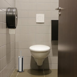 Sanitair Afval en reiniging toiletpapier dispenser   400M.  L: 290, B: 120, H: 290 (mm). Artikelcode: 8258579
