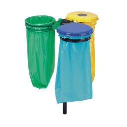 Waste sackholder waste and cleaning accessories floor anchored bin post