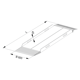 acces ramps access ramp straight aluminium 500 cm (per piece) Height difference:  120 - 150 cm.  L: 5005, W: 920,  (mm). Article code: 8608100003