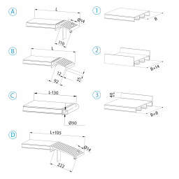 Acces ramps access ramp straight aluminium 150 cm (pair)