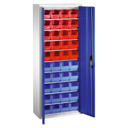 Magazinschränke Magazinschrank mit 2 Flügeltüren und 46 Sichtlagerkästen