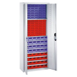 Boîtes armoire avec 2 portes battantes et 138 bacs à bec de rangement