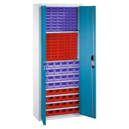 Boîtes armoire avec 2 portes battantes et 138 bacs à bec de rangement