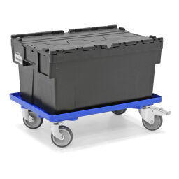 Carrier roll platform 4 castor wheels, 2 with brakes.  L: 600, W: 400, H: 175 (mm). Article code: 38-TR64-GB-W