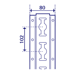 Spanbanden bindrail geschikt voor spanbanden en stangen.  L: 3050, B: 80,  (mm). Artikelcode: 44-4420-165