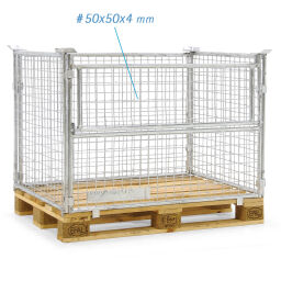 pallet stacking frames foldable construction stackable 1 flap at 1 long side.  L: 1200, W: 800, H: 800 (mm). Article code: 64608081V