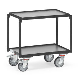 Chariot plateau chariot de manutention fetra plateau roulant avec 2 étagères