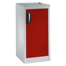 Armoire de sûreté avec 1 porte coulissante avec perforation d’aération et 2 bacs de rétention