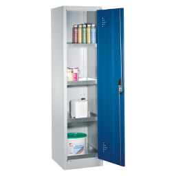 Armoire de sûreté avec 1 porte coulissante avec perforation d’aération et 4 bacs de rétention