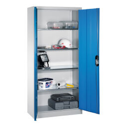 Armoire d'équipement avec 2 portes battantes et 4 étagères