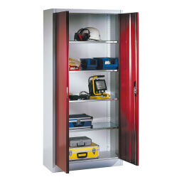 Cabinet material cabinet with 2 hinged doors and 4 floors.  W: 930, D: 400, H: 1950 (mm). Article code: 57892000-D