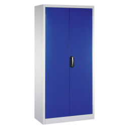 Cabinet material cabinet with 2 hinged doors, 6 shelves and 6 drawers 