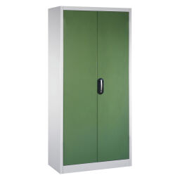 Material cabinet with 2 hinged doors, 6 shelves and 4 drawers 