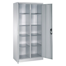 Material cabinet with 2 hinged doors and 8 floors