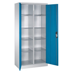 Material cabinet with 2 hinged doors and 8 floors