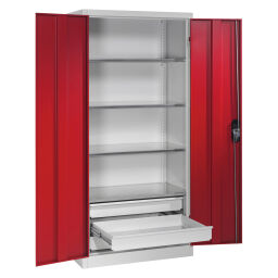 Cabinet material cabinet with 2 hinged doors, 4 shelves and 3 drawers  578921503-D