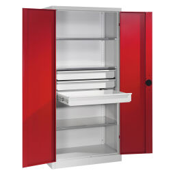 Cabinet material cabinet with 2 hinged doors, 3 shelves and 3 drawers  5789215030-D