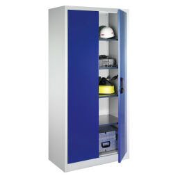 Material cabinet with 2 hinged doors and 4 floors