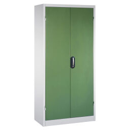 Material cabinet with 2 hinged doors, 4 shelves and 3 drawers 