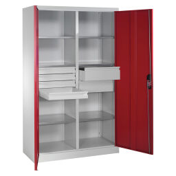 Cabinet material cabinet with 2 hinged doors, 6 shelves and 6 drawers  5789313041-D