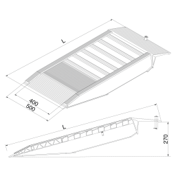 Rampe de chargement rampe d'accès droite aluminium 150 cm (paire)