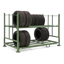 Tyre storage stackable and foldable