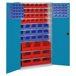 Magazinschränke Magazinschrank mit 2 Flügeltüren und 92 Sichtlagerkästen