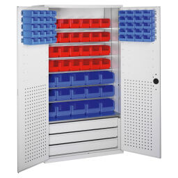 Boîtes armoire avec 2 portes tournantes, 3 tiroirs et 83 bac a bec