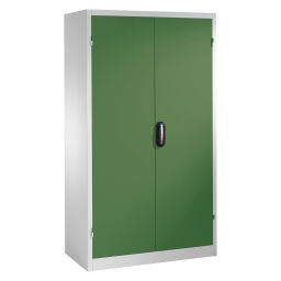 Boxes cabinet with 2 hinged doors, 3 drawers and 97 storage bins