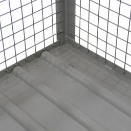 Mesh Stillages fixed construction stackable 1 flap at 1 long side.  L: 1200, W: 1000, H: 670 (mm). Article code: 13112106S