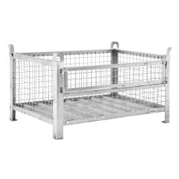 Mesh Stillages fixed construction stackable 1 flap at 1 long side.  L: 1200, W: 1000, H: 670 (mm). Article code: 13112106V