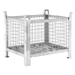 Mesh Stillages fixed construction stackable 4 sides.  L: 800, W: 600, H: 670 (mm). Article code: 132865V