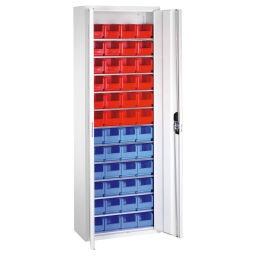 Cabinet boxes cabinet with 2 hinged doors and 48 storage bins.  W: 700, D: 300, H: 1980 (mm). Article code: 5713311321-S