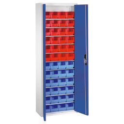 Cabinet boxes cabinet with 2 hinged doors and 48 storage bins
