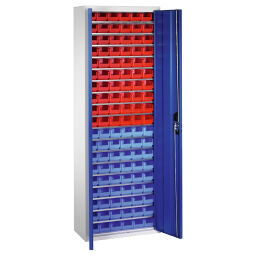 Cabinet boxes cabinet with 2 hinged doors and 114 storage bins.  W: 700, D: 300, H: 1980 (mm). Article code: 5713311323-DW