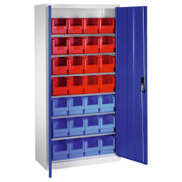 Cabinet boxes cabinet with 2 hinged doors and 28 storage bins.  W: 1000, D: 420, H: 1980 (mm). Article code: 5713314422-DW