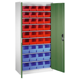 Cabinet boxes cabinet with 2 hinged doors and 36 storage bins