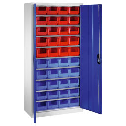 Cabinet boxes cabinet with 2 hinged doors and 40 storage bins