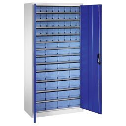 Cabinet boxes cabinet with 2 hinged doors and 72 storage bins