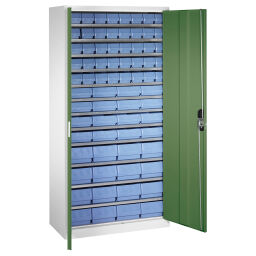 Cabinet boxes cabinet with 2 hinged doors and 72 storage bins.  W: 1000, D: 420, H: 1980 (mm). Article code: 5713314428-N