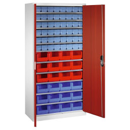 Cabinet boxes cabinet with 2 hinged doors and 72 storage bins.  W: 1000, D: 420, H: 1980 (mm). Article code: 5713314429-D