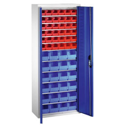 Cabinet boxes cabinet with 2 hinged doors and 60 storage bins.  W: 700, D: 300, H: 1690 (mm). Article code: 5713341323-DW