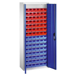 Cabinet boxes cabinet with 2 hinged doors and 90 storage bins.  W: 700, D: 300, H: 1690 (mm). Article code: 5713341325-DW