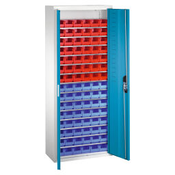 Cabinet boxes cabinet with 2 hinged doors and 90 storage bins.  W: 700, D: 300, H: 1690 (mm). Article code: 5713341325-LW