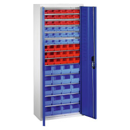 Magazinschränke Magazinschrank mit 2 Flügeltüren und 74 Sichtlagerkästen