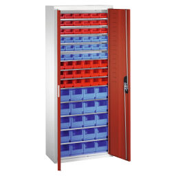 Cabinet boxes cabinet with 2 hinged doors and 74 storage bins.  W: 700, D: 300, H: 1690 (mm). Article code: 5713341327-D