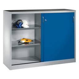 Sliding door cabinet with 2 sliding doors and 4 floors